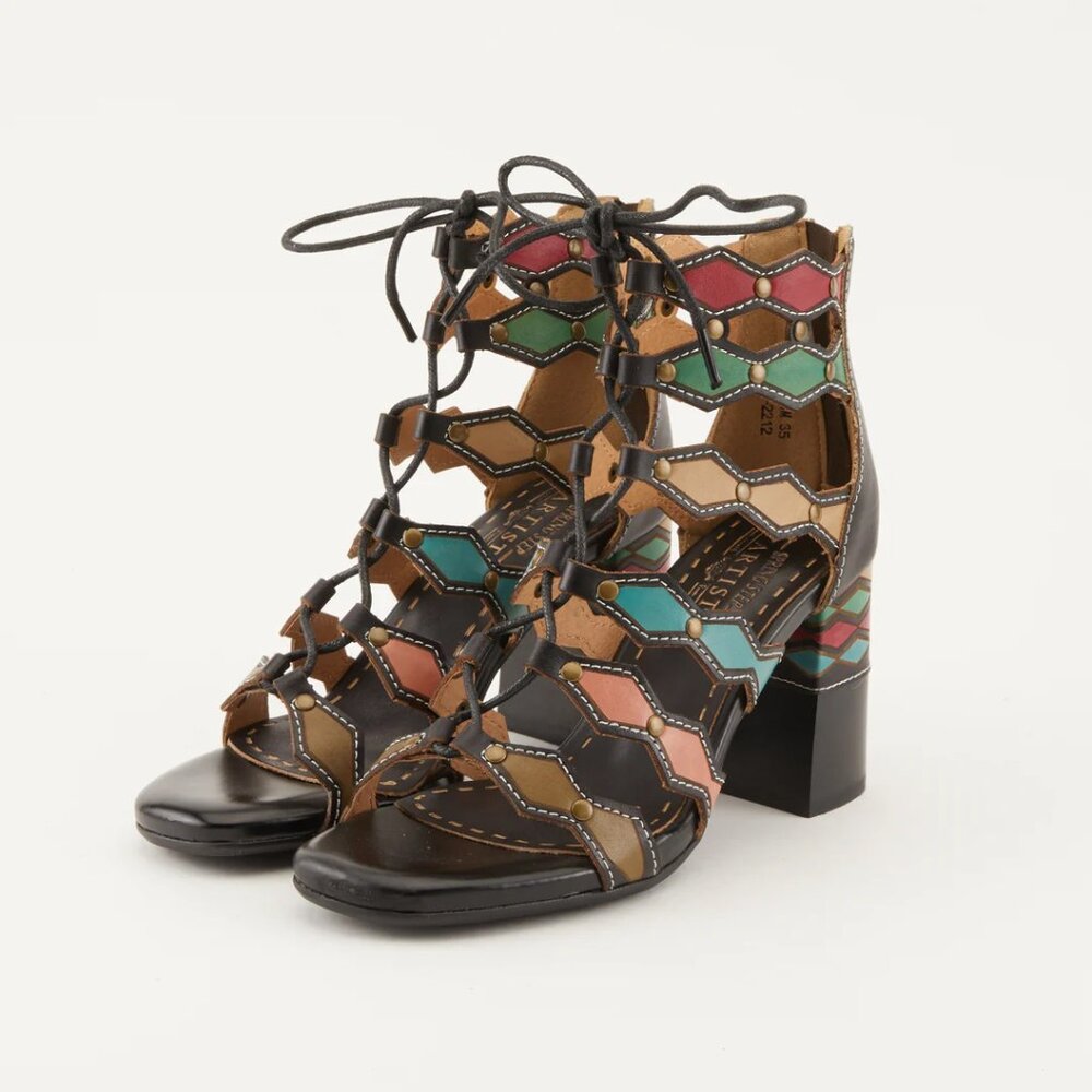 L'Artiste Spring Step Art Deco lace-up shoes 8.5